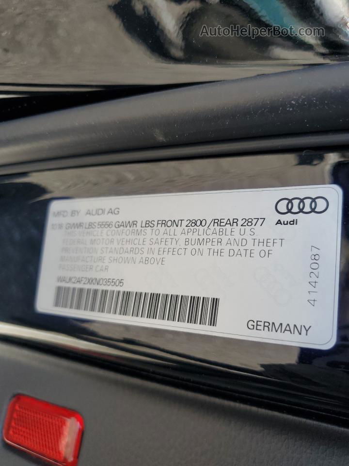 2019 Audi A6 Premium Black vin: WAUK2AF2XKN035505