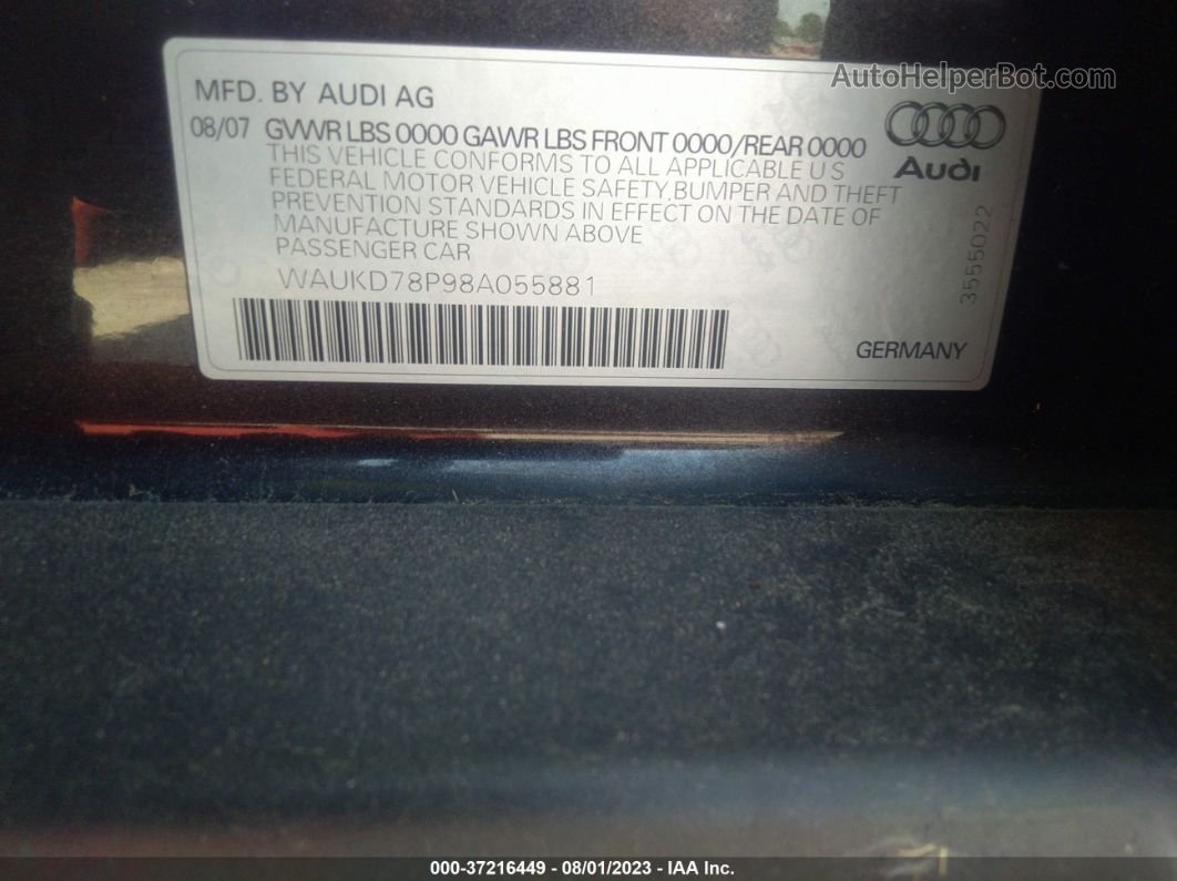 2008 Audi A3 S-line Серый vin: WAUKD78P98A055881
