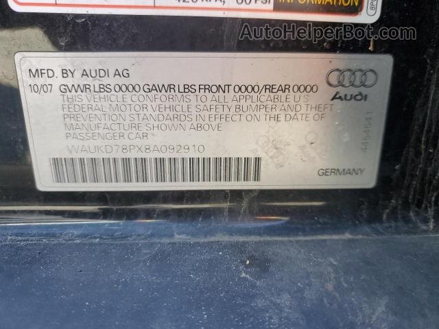 2008 Audi A3 S-line 3.2 Quattro Black vin: WAUKD78PX8A092910