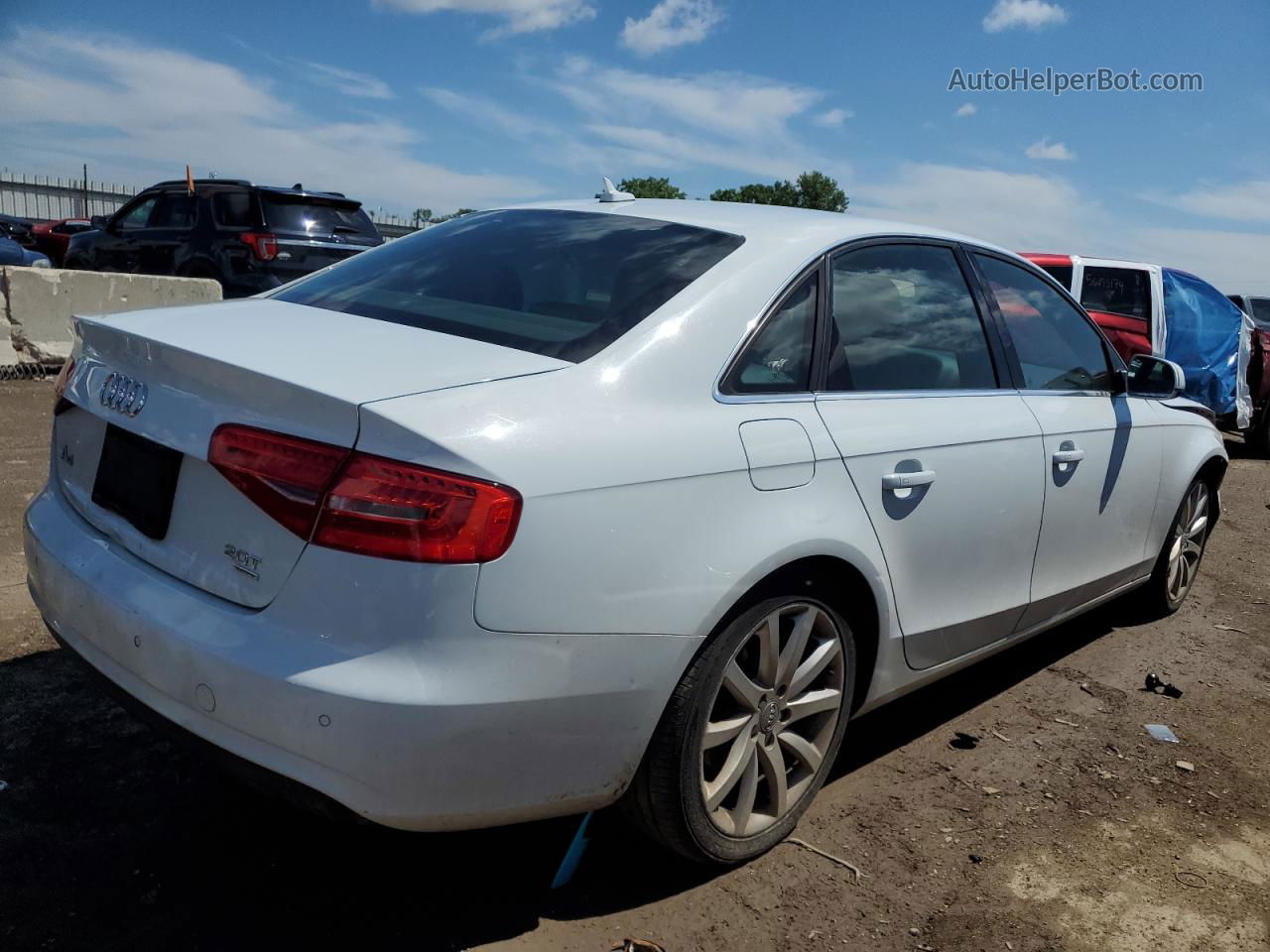 2013 Audi A4 Prestige White vin: WAUKFAFL6DN021942