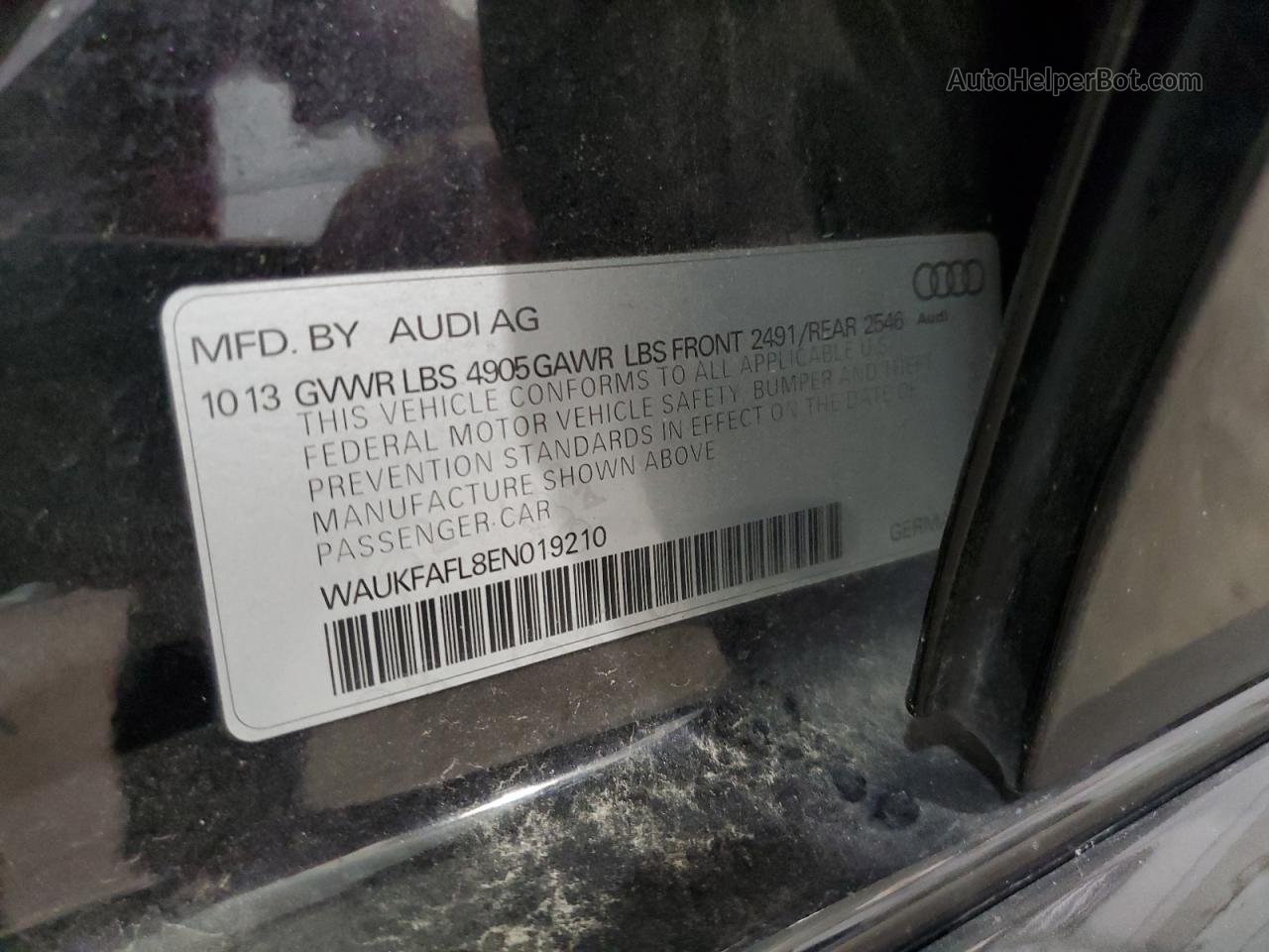 2014 Audi A4 Prestige Black vin: WAUKFAFL8EN019210