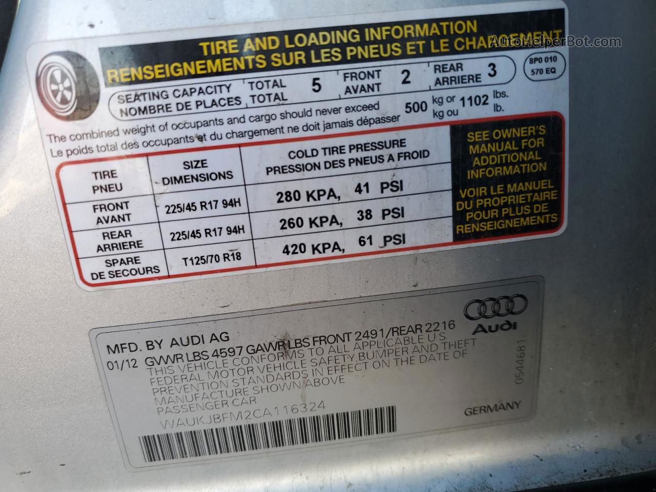 2012 Audi A3 Premium Plus Gray vin: WAUKJBFM2CA116324