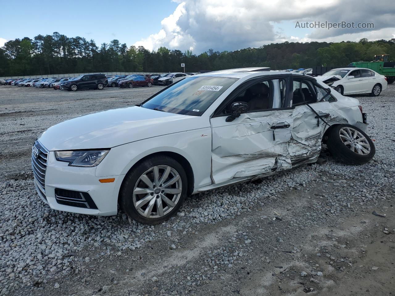 2018 Audi A4 Premium White vin: WAUKMAF40JN001597