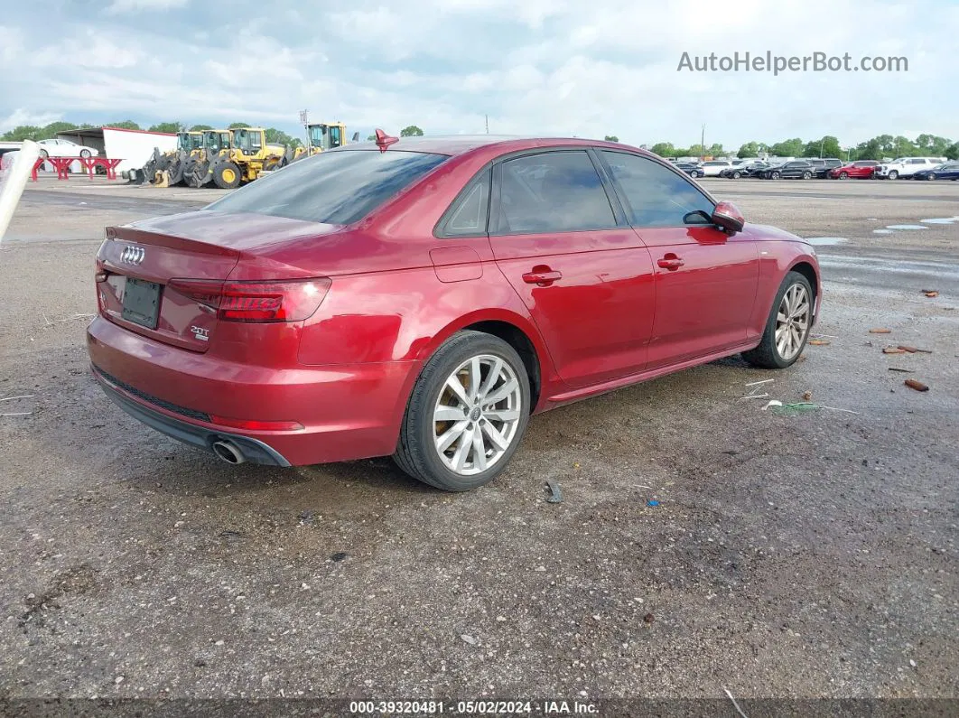 2018 Audi A4 2.0t Tech Ultra Premium/2.0t Ultra Premium Red vin: WAUKMAF43JA122387