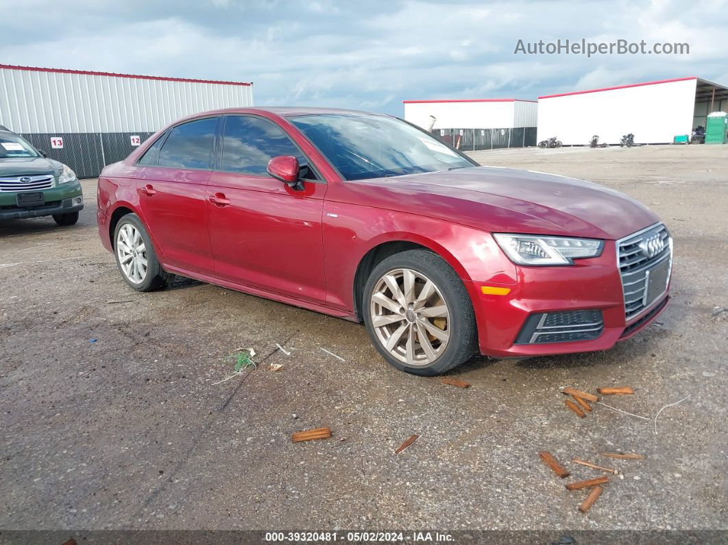 2018 Audi A4 2.0t Tech Ultra Premium/2.0t Ultra Premium Red vin: WAUKMAF43JA122387