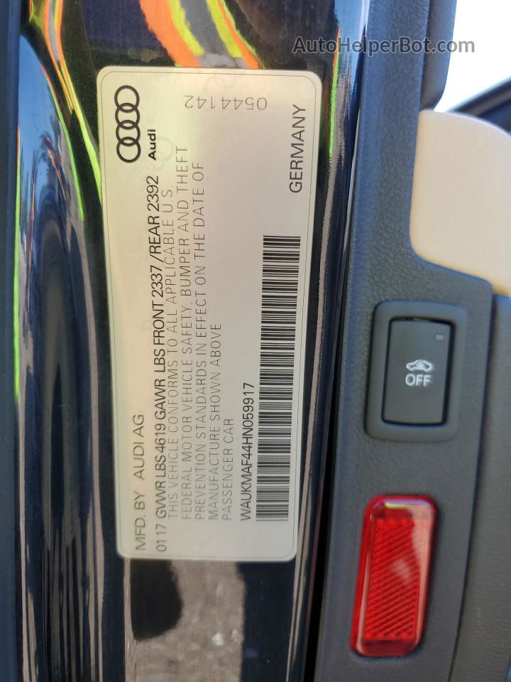2017 Audi A4 Ultra Premium Blue vin: WAUKMAF44HN059917