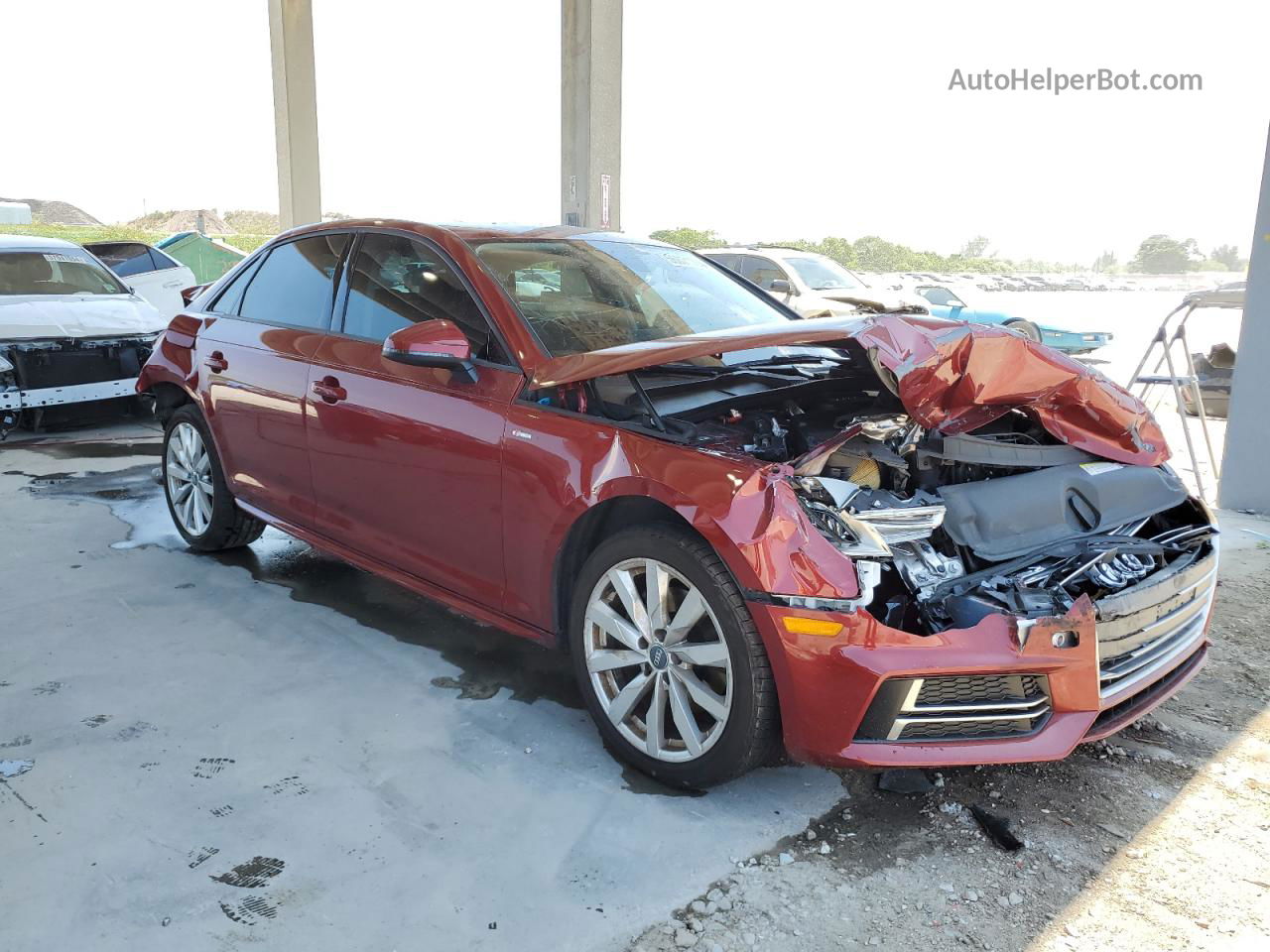 2018 Audi A4 Premium Burgundy vin: WAUKMAF45JA075623