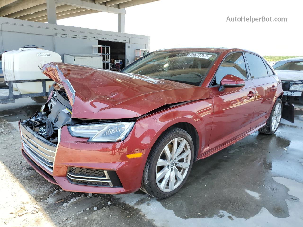 2018 Audi A4 Premium Burgundy vin: WAUKMAF45JA075623