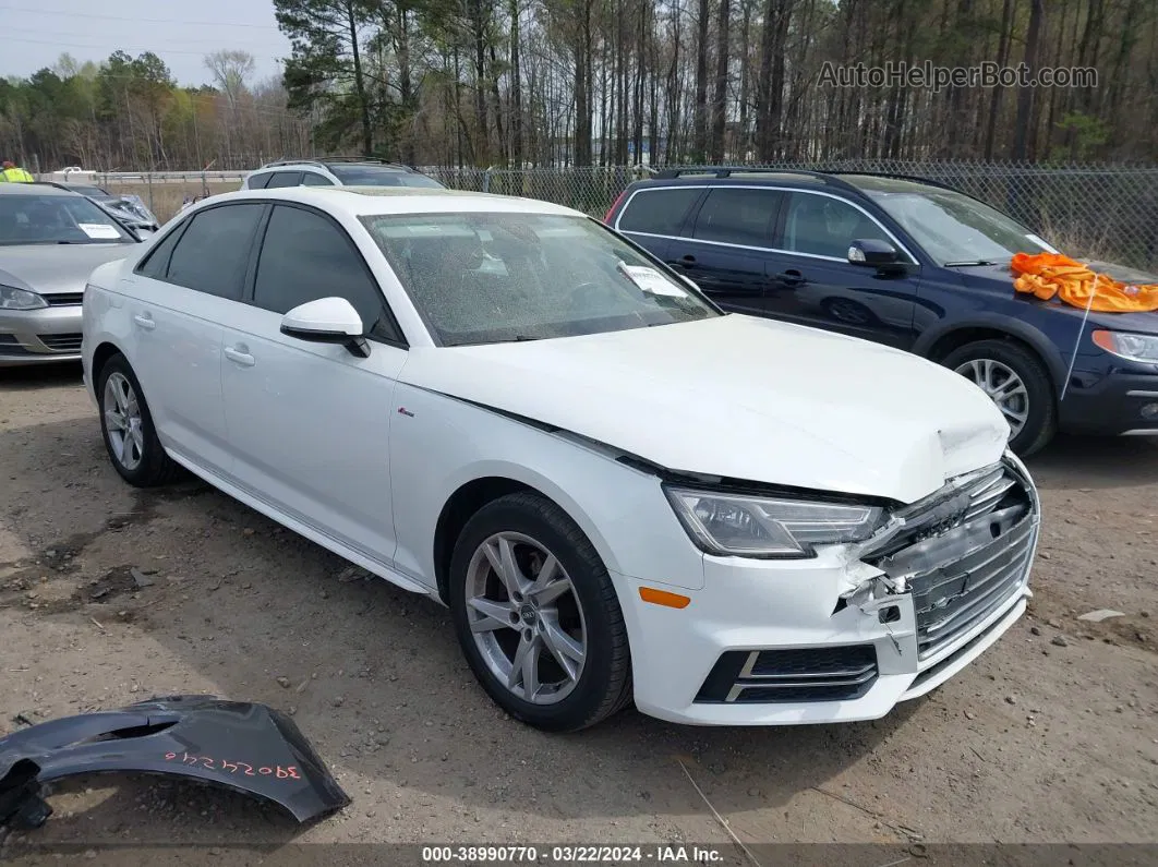 2018 Audi A4 2.0t Tech Ultra Premium/2.0t Ultra Premium White vin: WAUKMAF46JN006710