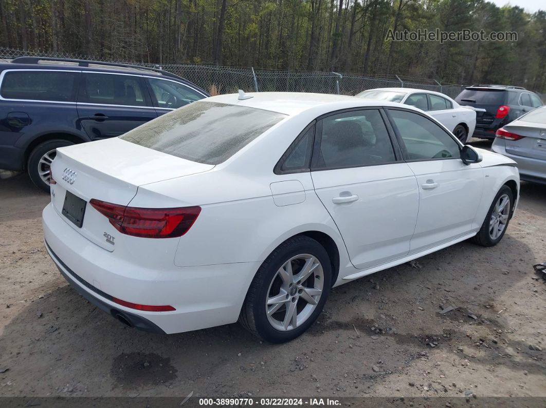 2018 Audi A4 2.0t Tech Ultra Premium/2.0t Ultra Premium White vin: WAUKMAF46JN006710