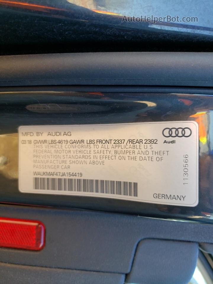 2018 Audi A4 Premium Gray vin: WAUKMAF47JA154419