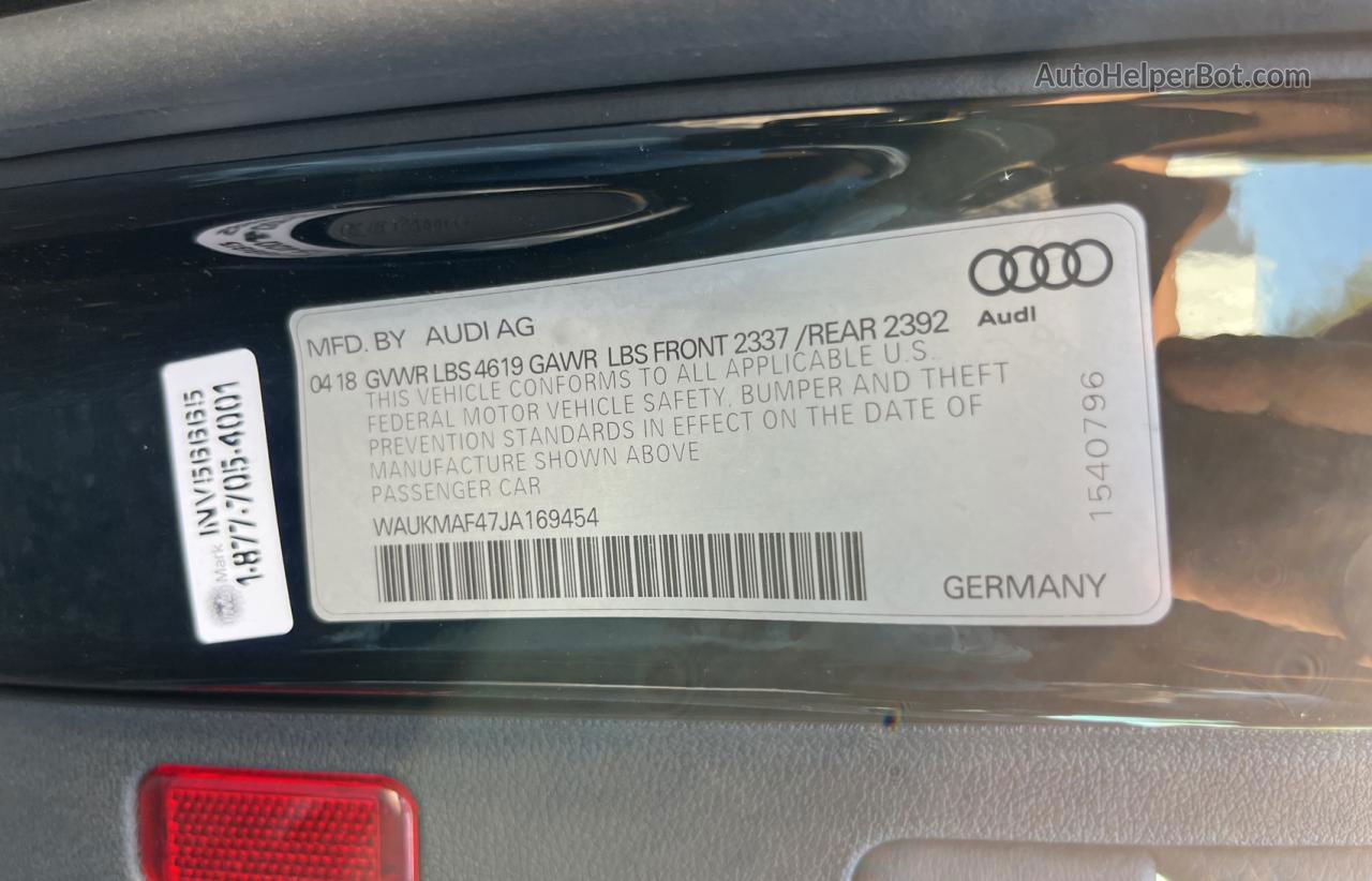 2018 Audi A4 Premium Black vin: WAUKMAF47JA169454