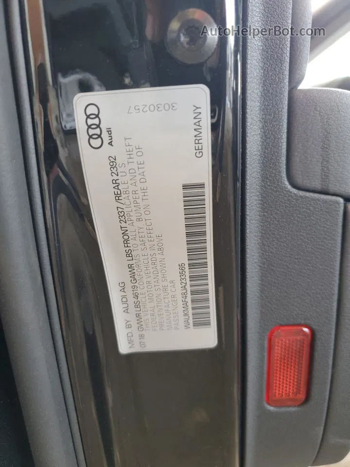 2018 Audi A4 Premium Black vin: WAUKMAF48JA233565