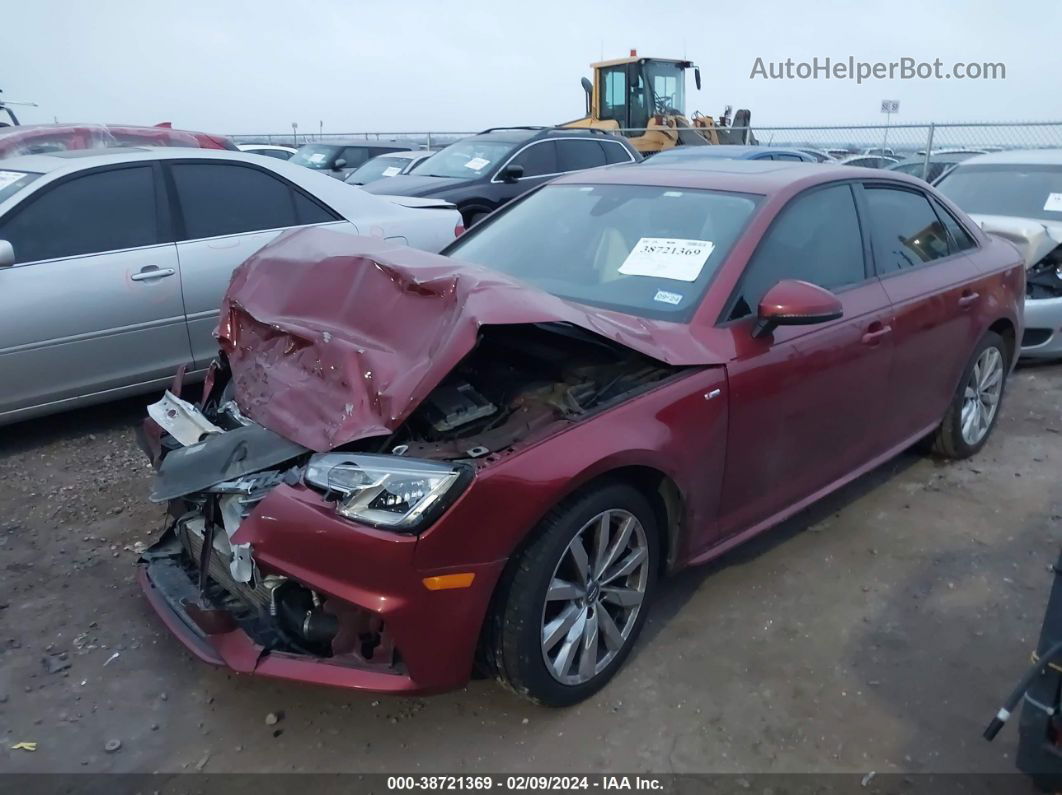 2018 Audi A4 2.0t Tech Ultra Premium/2.0t Ultra Premium Red vin: WAUKMAF49JN010802