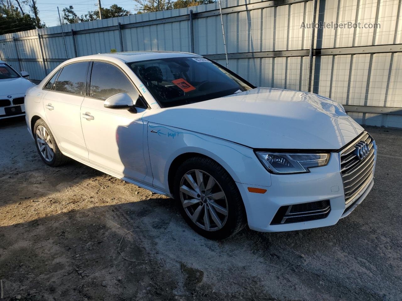 2018 Audi A4 Premium White vin: WAUKMAF4XJA125089