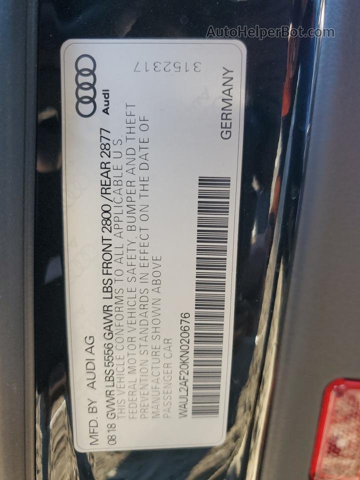 2019 Audi A6 Premium Plus Black vin: WAUL2AF20KN020676