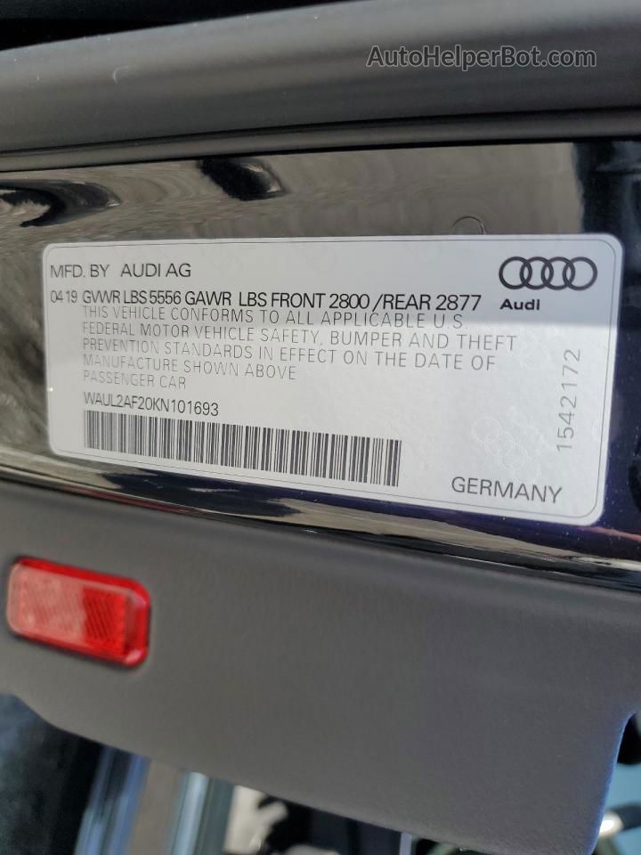 2019 Audi A6 Premium Plus Black vin: WAUL2AF20KN101693