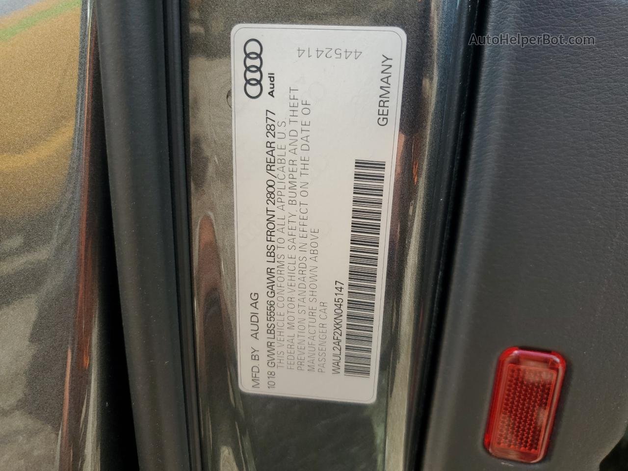 2019 Audi A6 Premium Plus Серый vin: WAUL2AF2XKN045147
