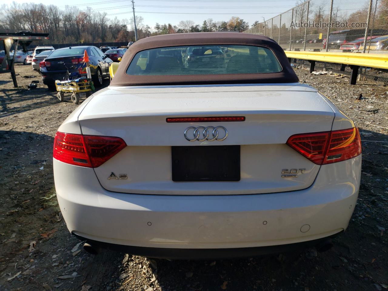 2014 Audi A5 Premium Plus White vin: WAULFAFH0EN008623