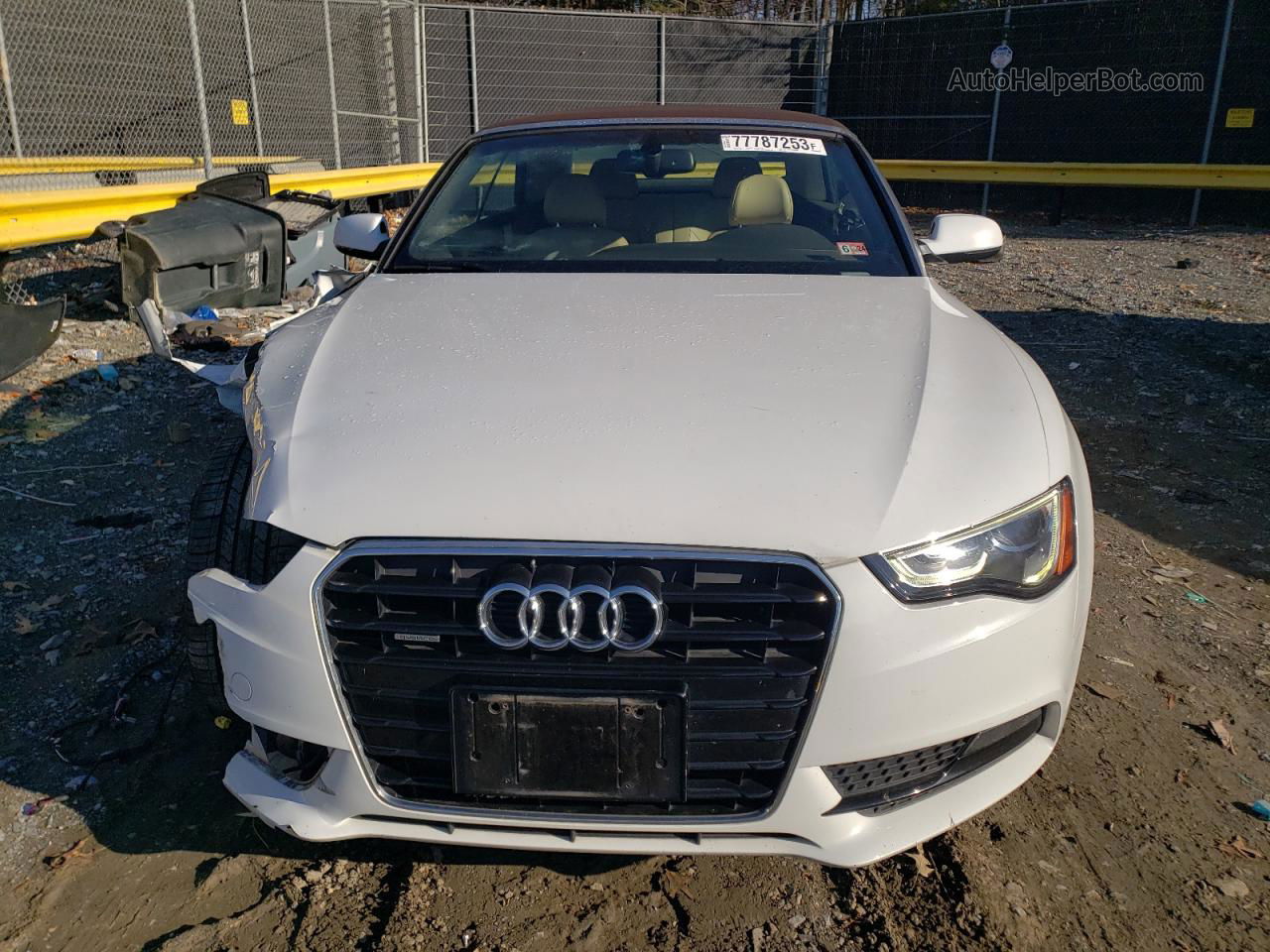 2014 Audi A5 Premium Plus White vin: WAULFAFH0EN008623