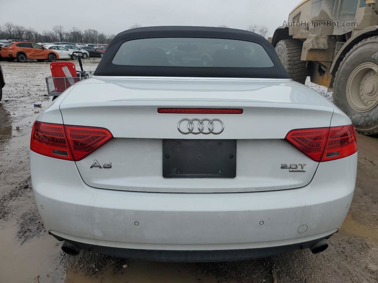 2014 Audi A5 Premium Plus White vin: WAULFAFH4EN009046