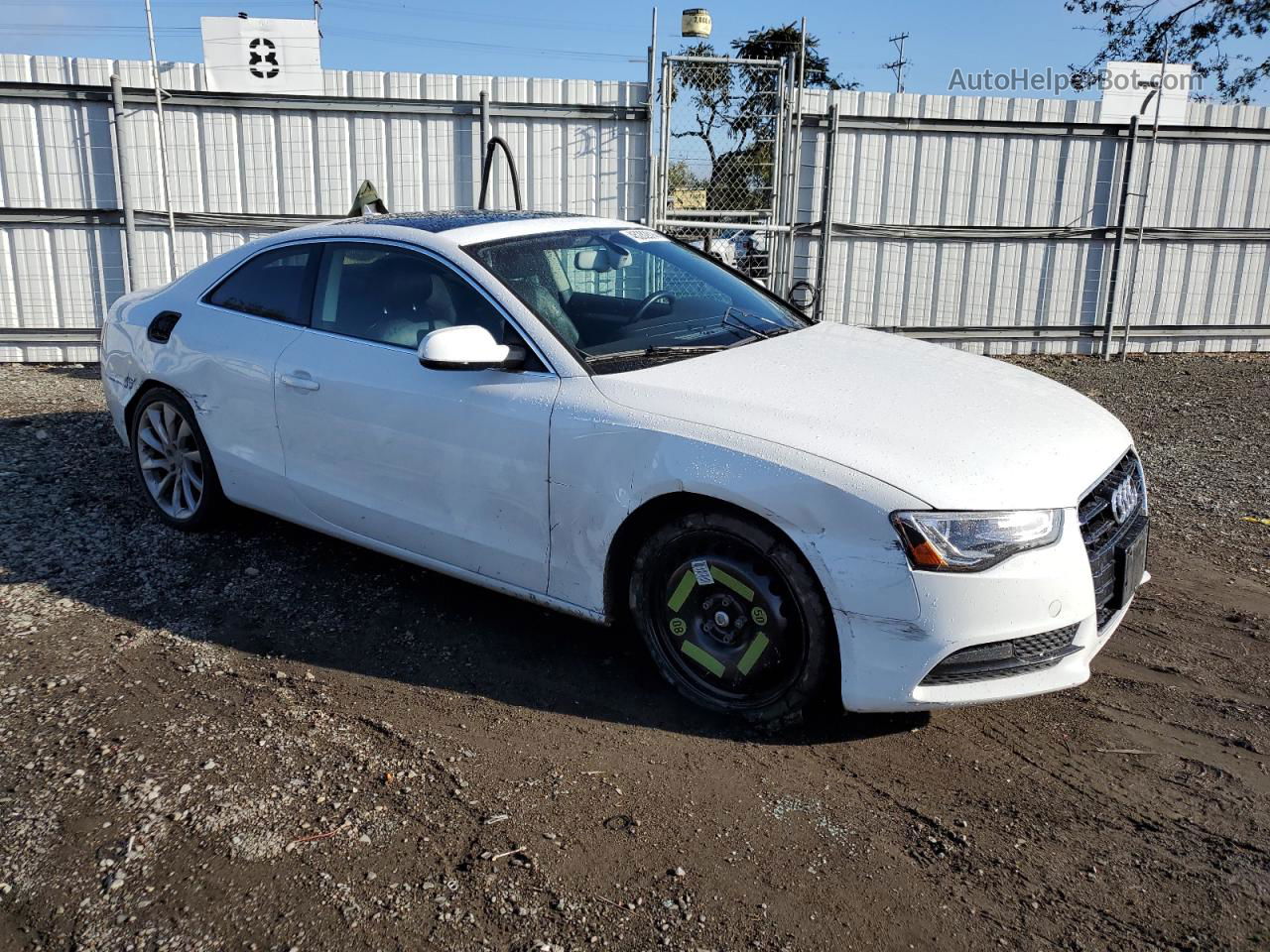 2014 Audi A5 Premium Plus White vin: WAULFAFR0EA019444