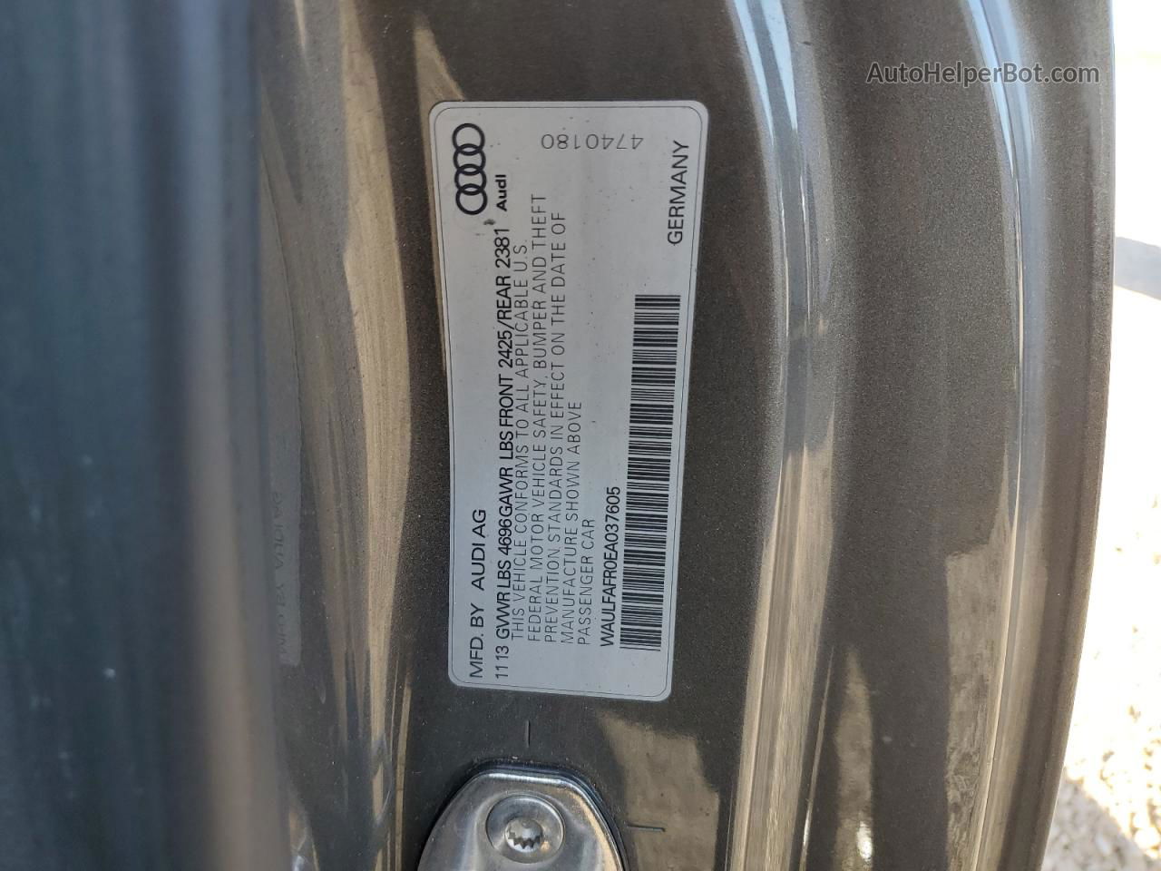 2014 Audi A5 Premium Plus Gray vin: WAULFAFR0EA037605