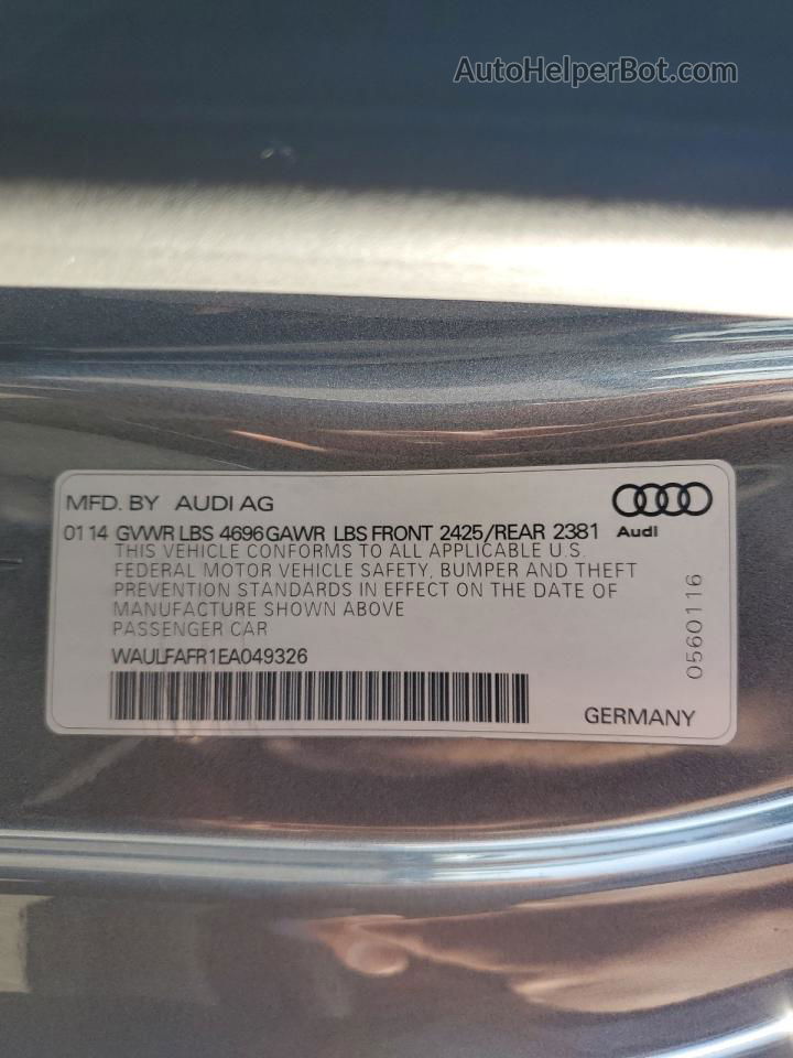 2014 Audi A5 Premium Plus Gray vin: WAULFAFR1EA049326