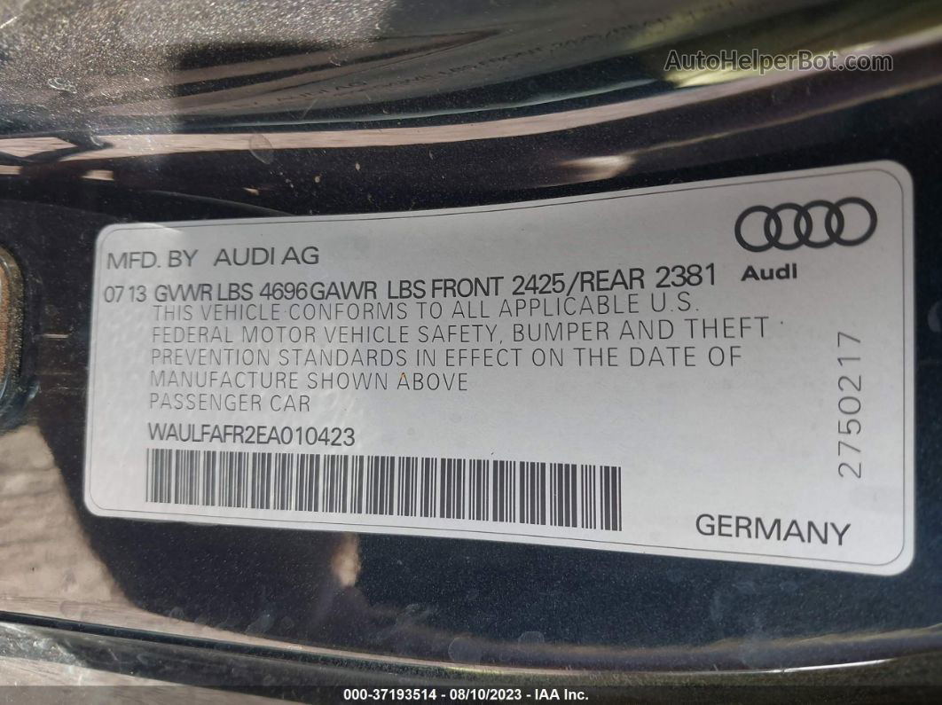 2014 Audi A5 Premium Plus Синий vin: WAULFAFR2EA010423