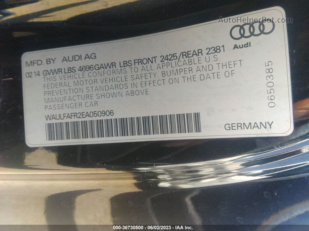 2014 Audi A5 Premium Plus Black vin: WAULFAFR2EA050906