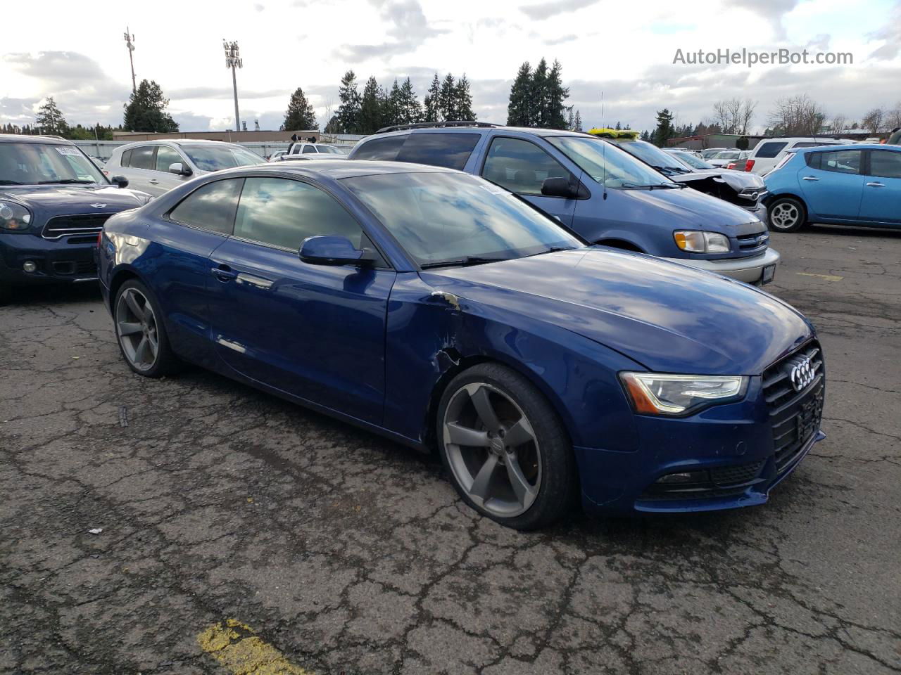 2014 Audi A5 Premium Plus Blue vin: WAULFAFR3EA026811