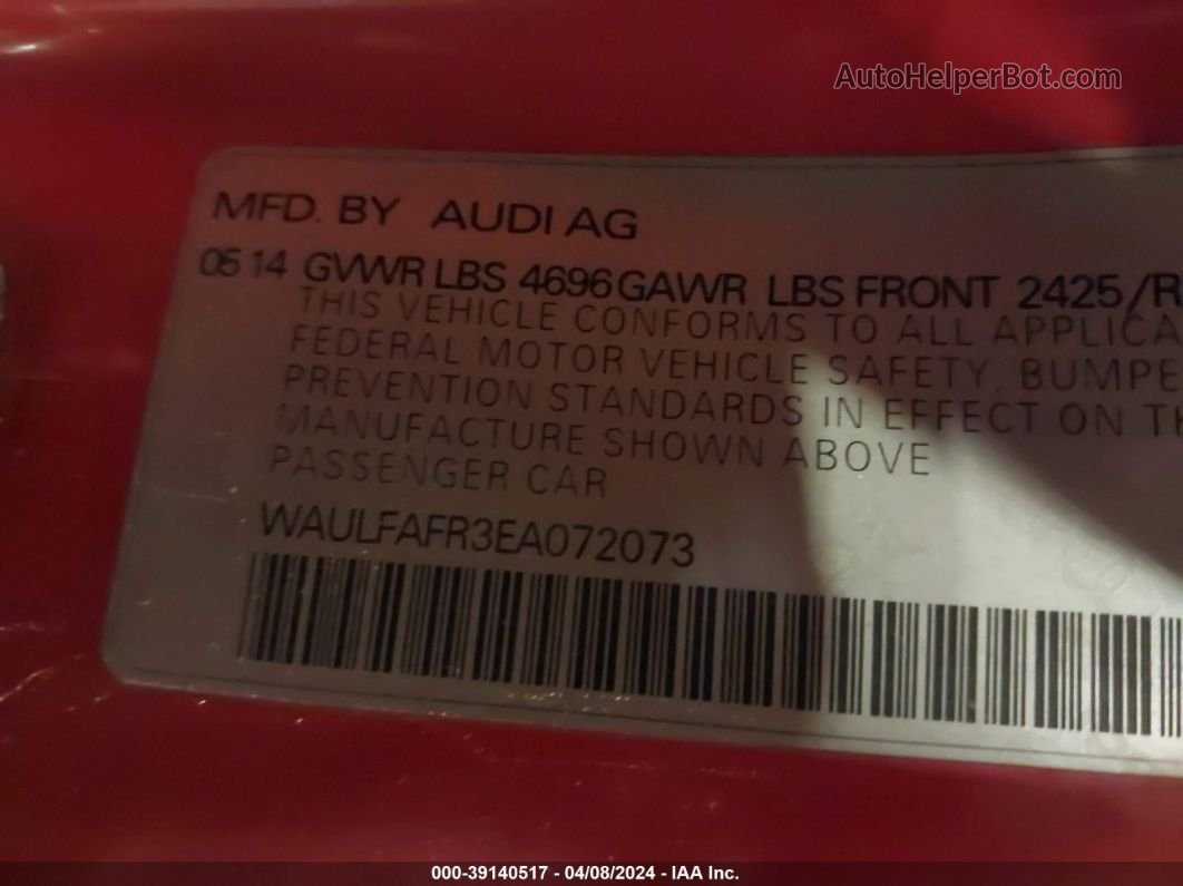 2014 Audi A5 2.0t Premium Red vin: WAULFAFR3EA072073