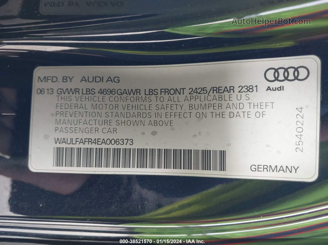 2014 Audi A5 2.0t Premium Black vin: WAULFAFR4EA006373