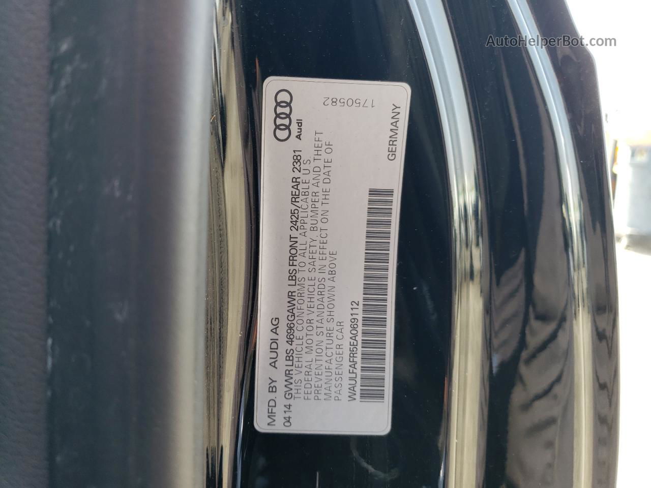 2014 Audi A5 Premium Plus Black vin: WAULFAFR5EA069112