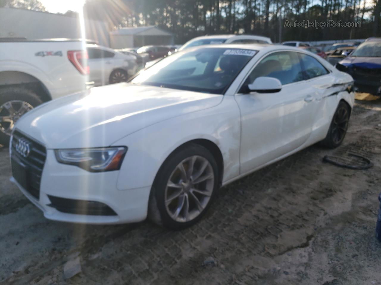 2014 Audi A5 Premium Plus White vin: WAULFAFR6EA004561