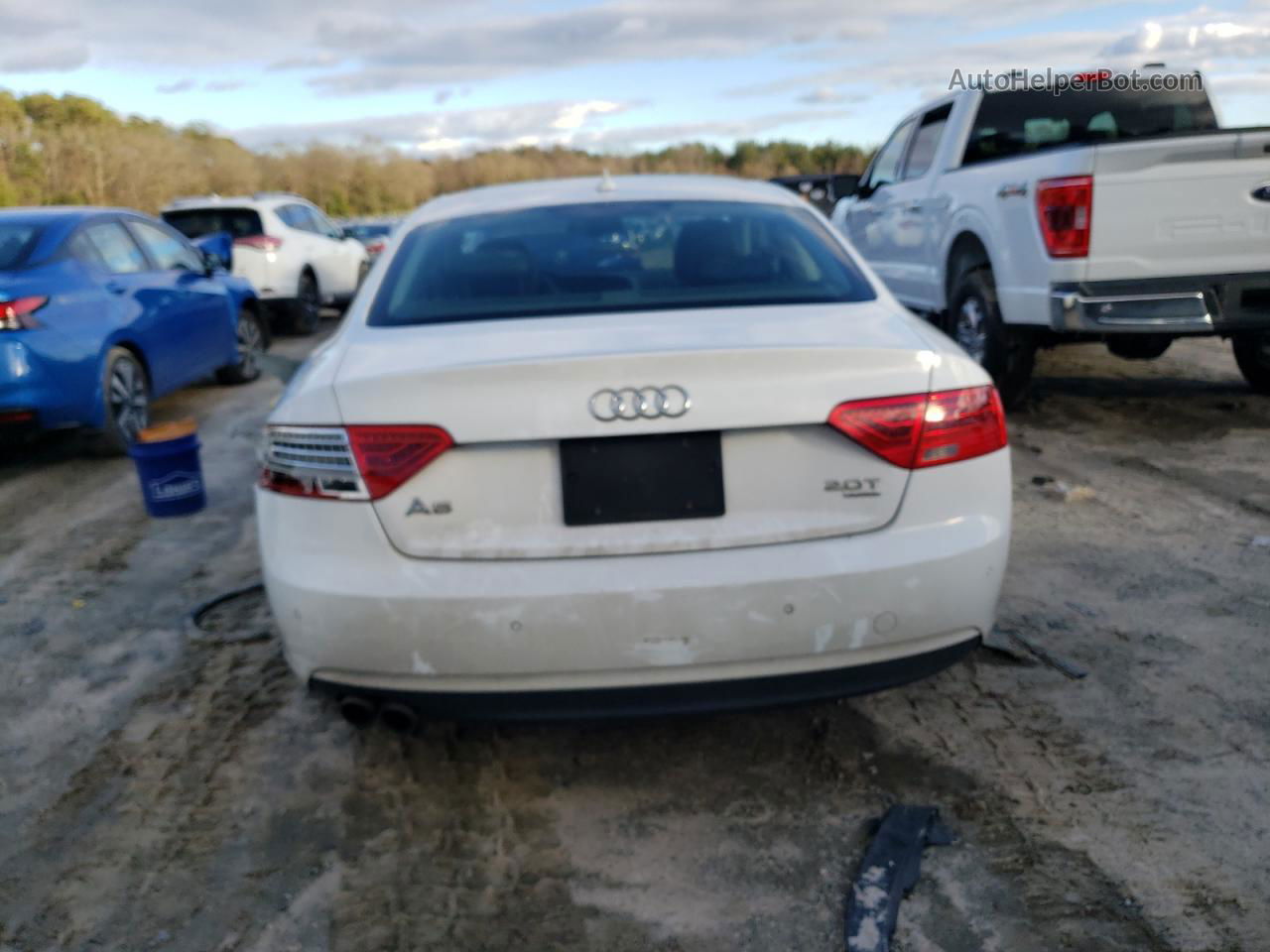 2014 Audi A5 Premium Plus White vin: WAULFAFR6EA004561