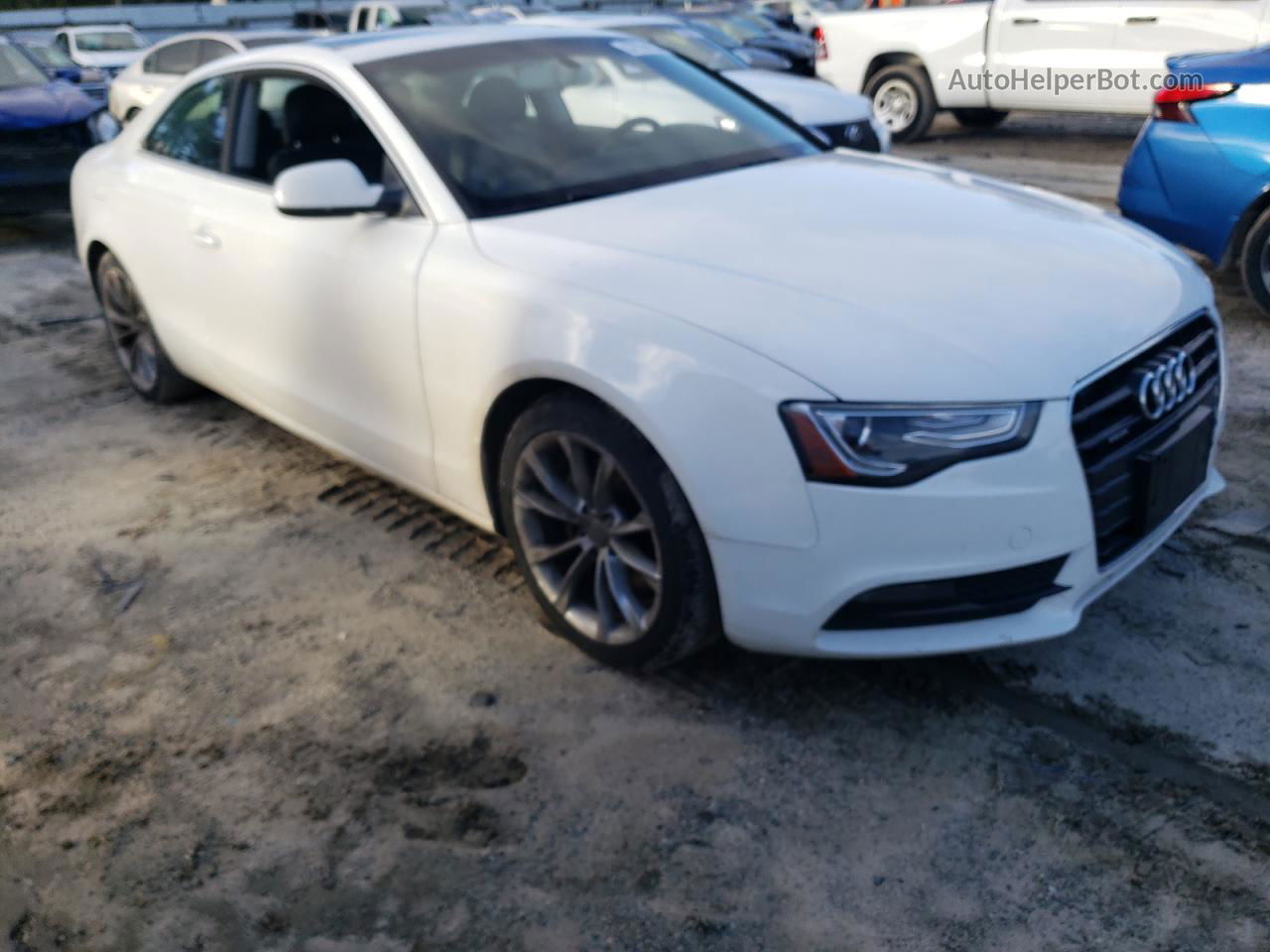 2014 Audi A5 Premium Plus White vin: WAULFAFR6EA004561