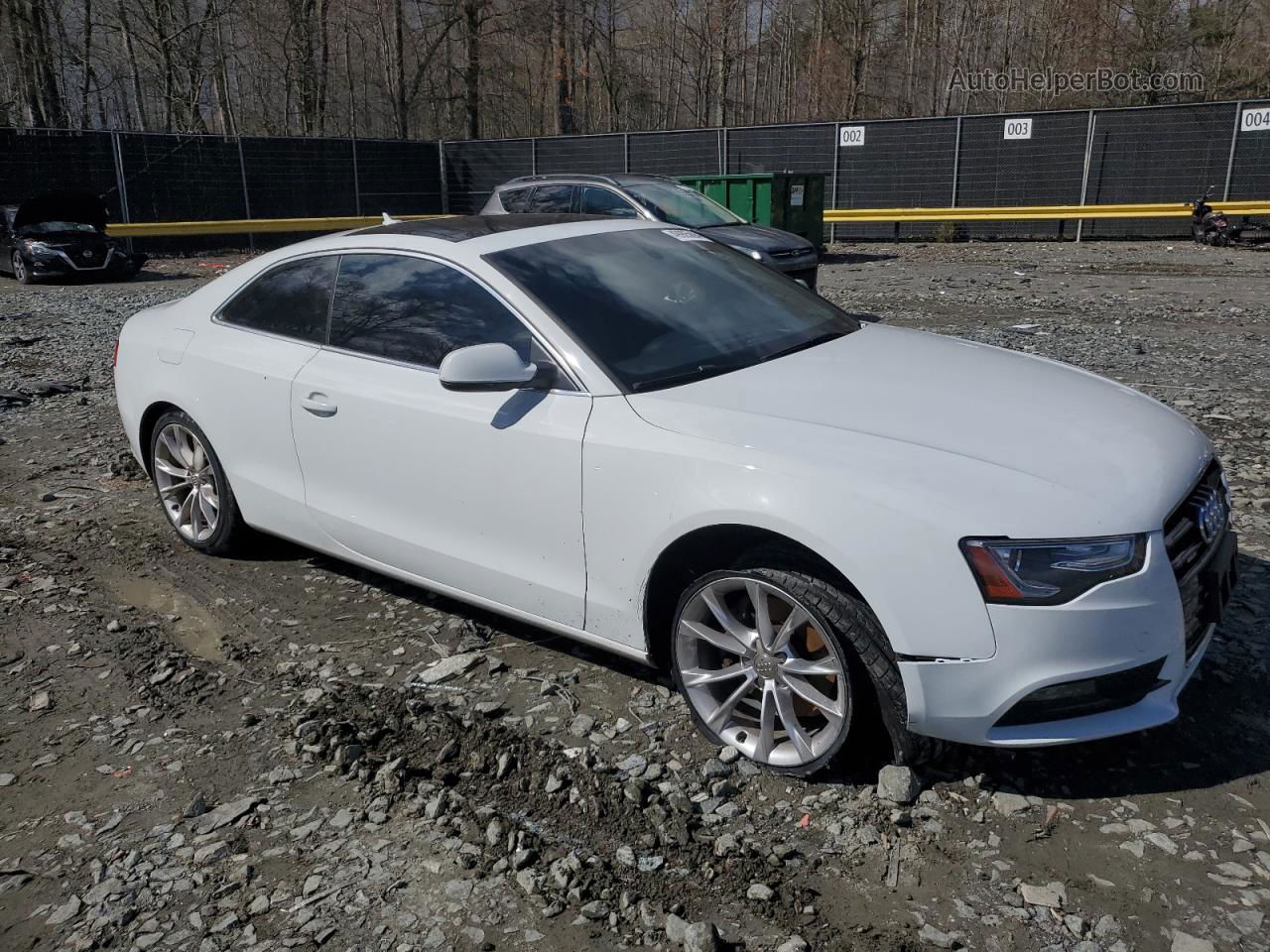 2014 Audi A5 Premium Plus White vin: WAULFAFR6EA037785