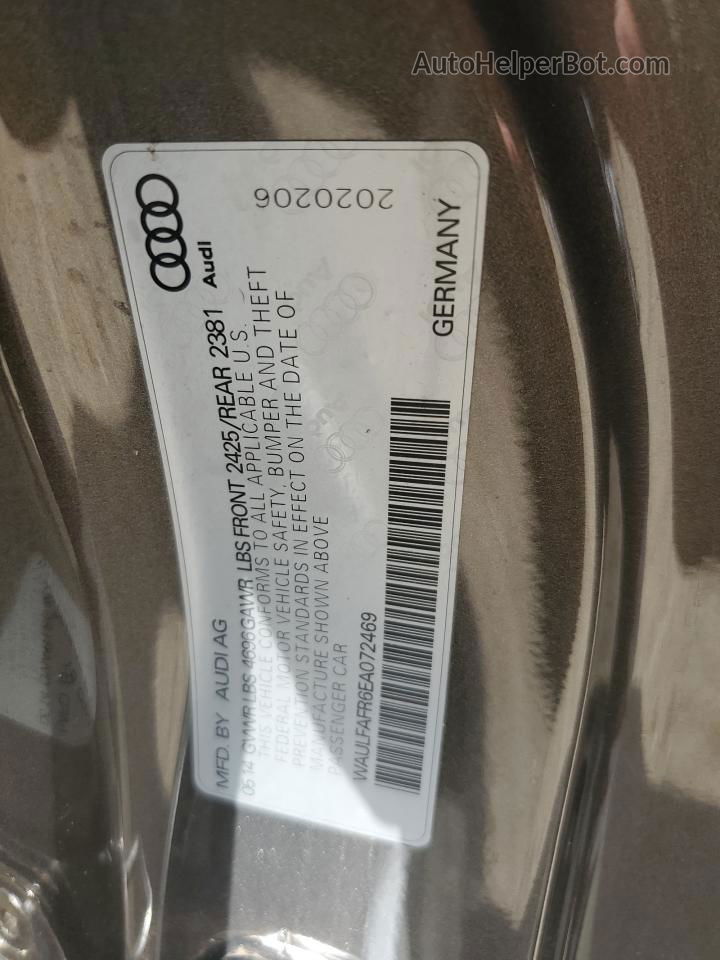 2014 Audi A5 Premium Plus Серый vin: WAULFAFR6EA072469