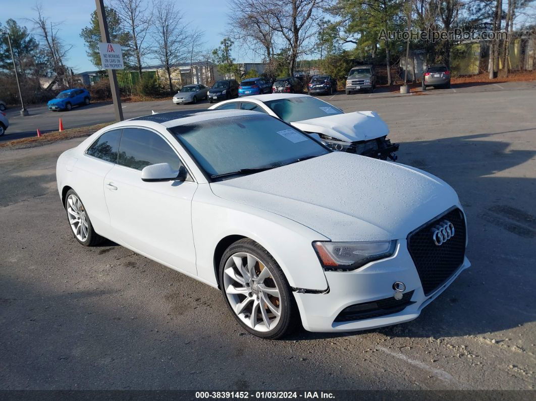 2014 Audi A5 2.0t Premium White vin: WAULFAFR6EA073010