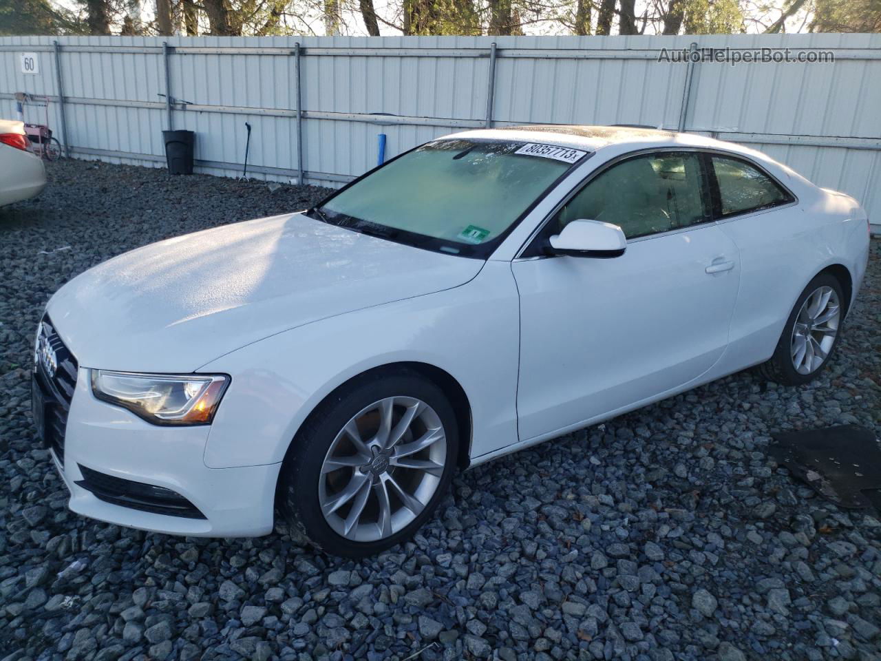 2014 Audi A5 Premium Plus White vin: WAULFAFR7EA043059