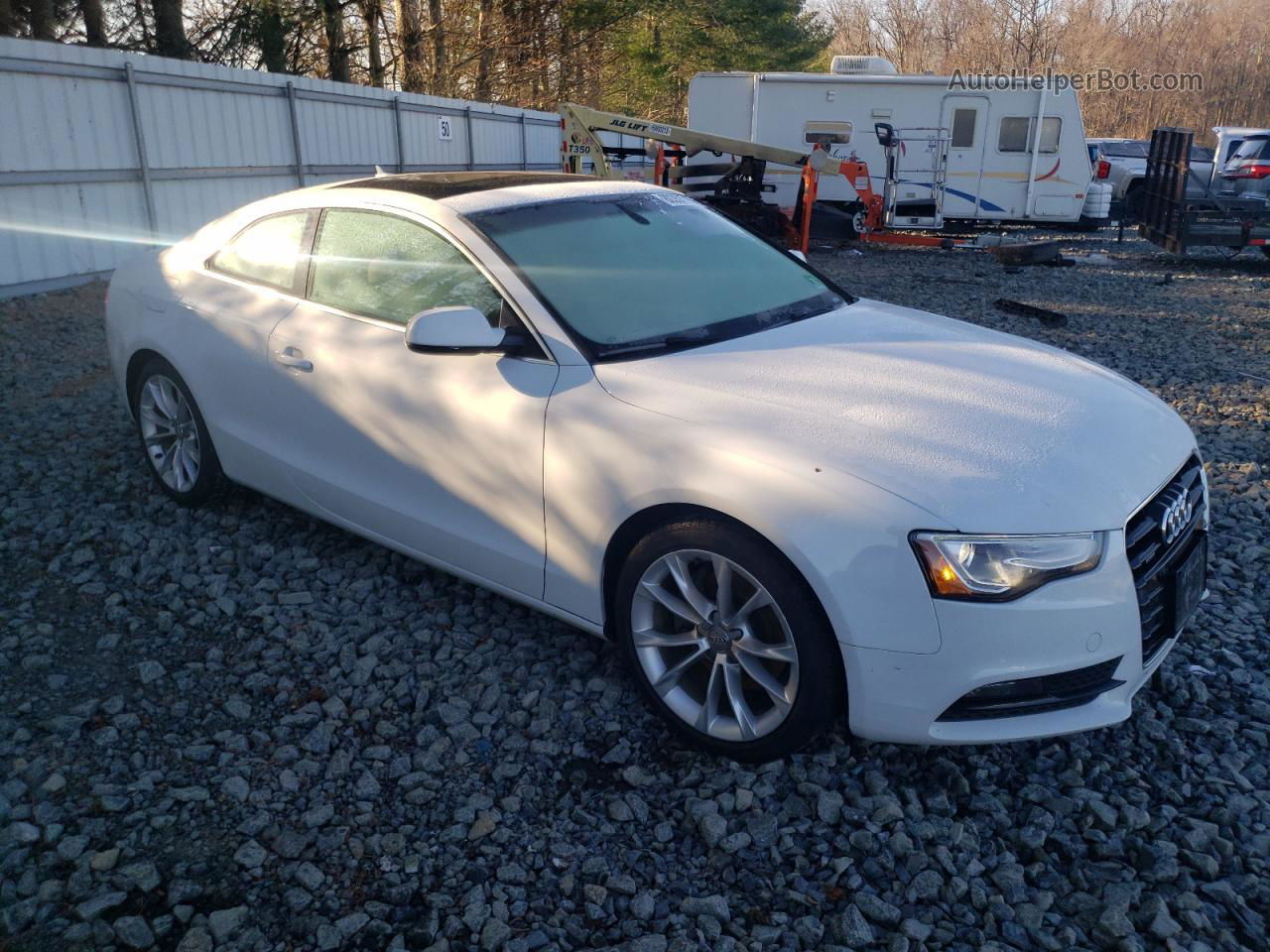 2014 Audi A5 Premium Plus White vin: WAULFAFR7EA043059