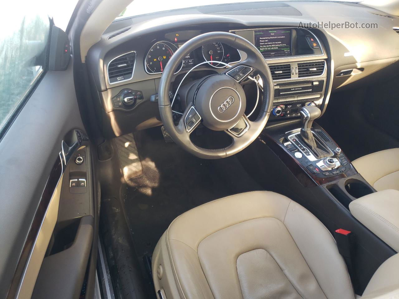 2014 Audi A5 Premium Plus White vin: WAULFAFR7EA043059