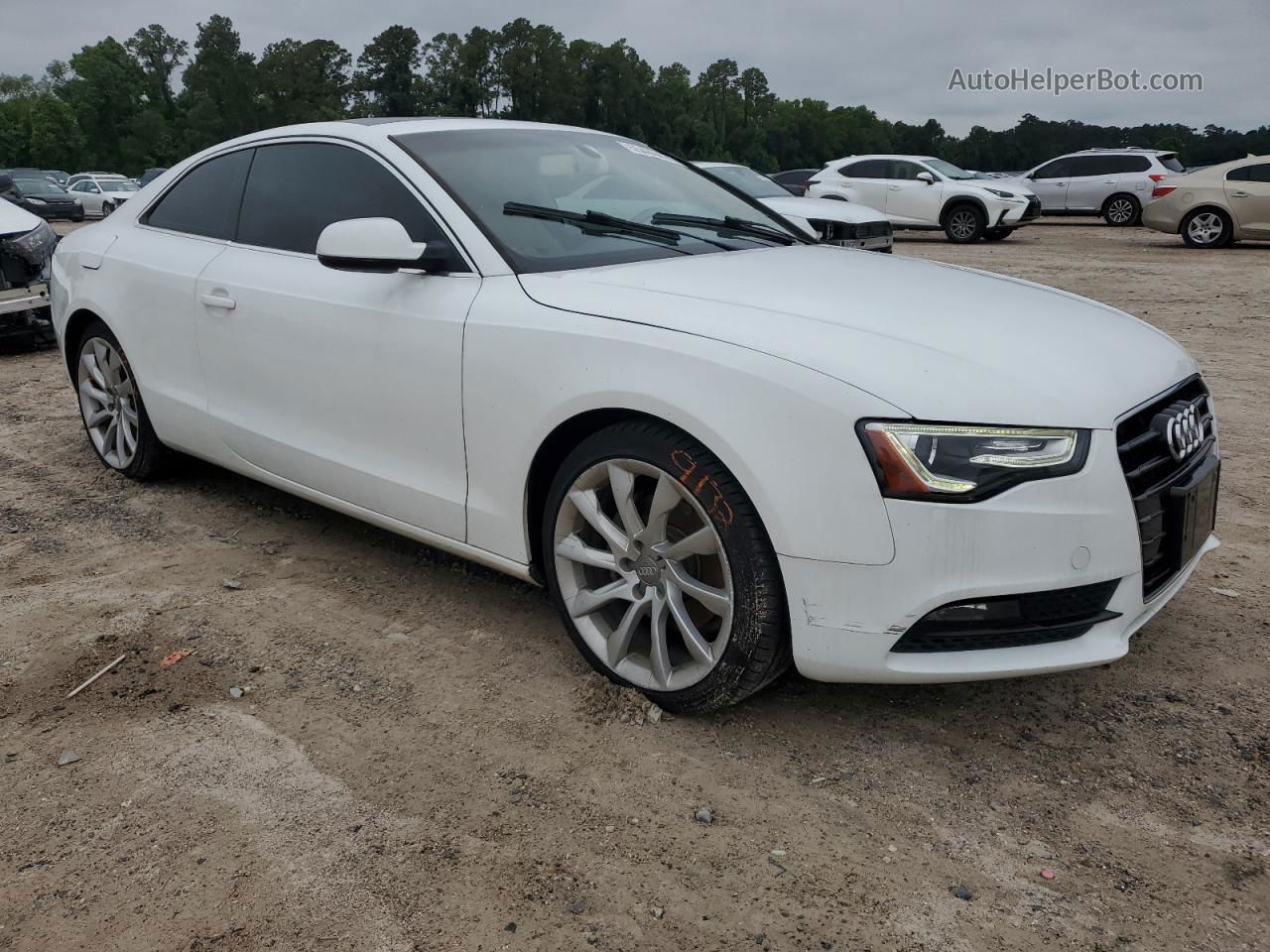 2014 Audi A5 Premium Plus White vin: WAULFAFR7EA073405