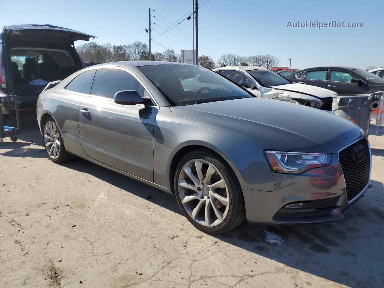 2014 Audi A5 Premium Plus Серый vin: WAULFAFR8EA008420