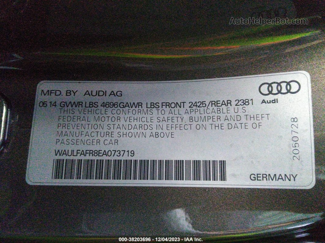 2014 Audi A5 2.0t Premium Серый vin: WAULFAFR8EA073719