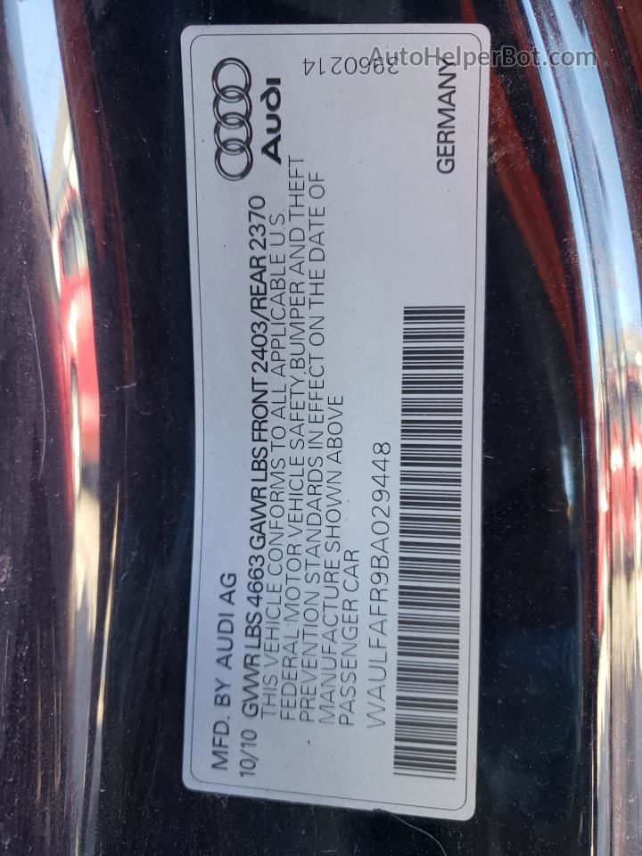 2011 Audi A5 Premium Plus Черный vin: WAULFAFR9BA029448
