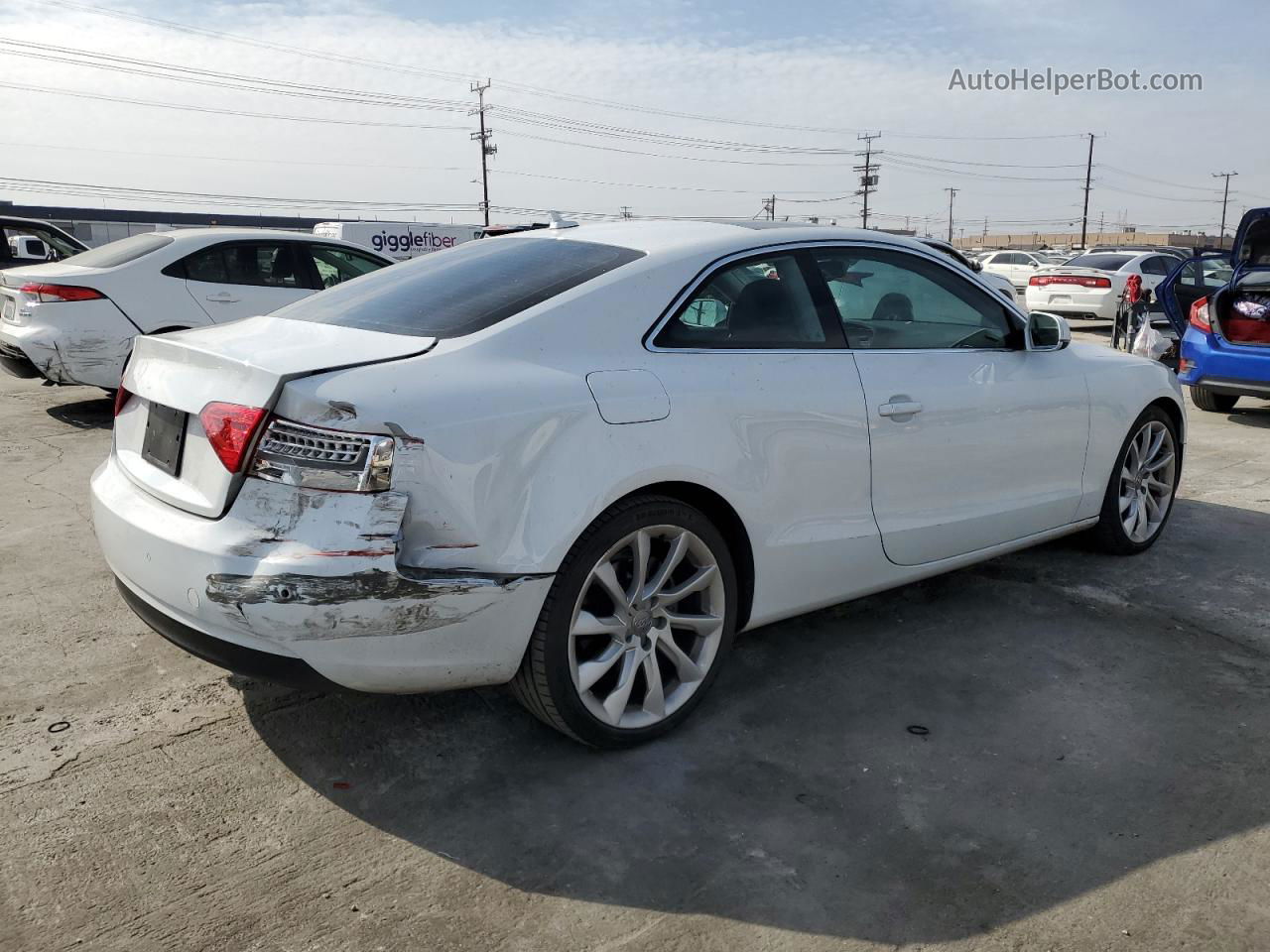 2014 Audi A5 Premium Plus White vin: WAULFAFR9EA004425