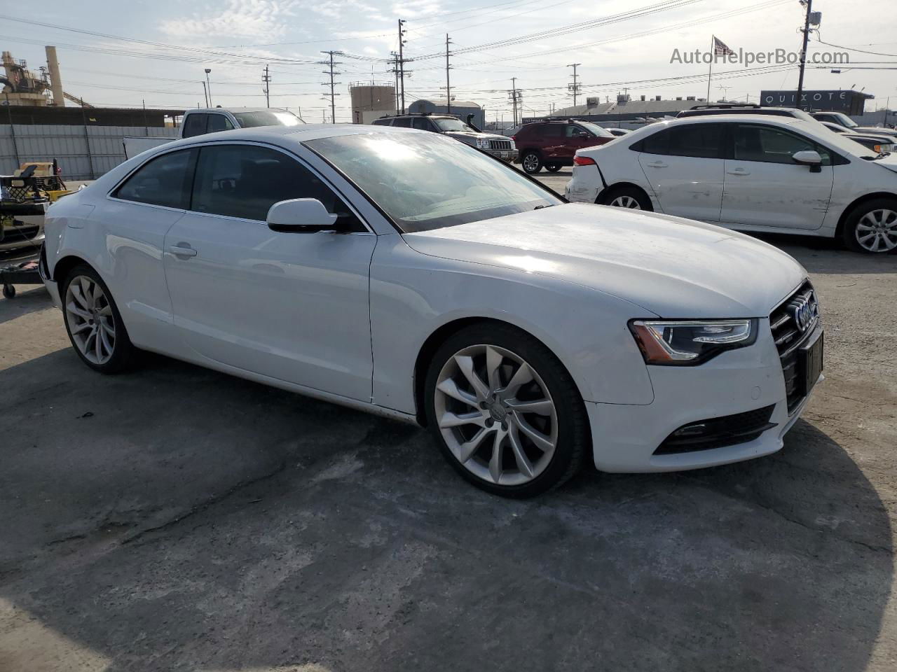 2014 Audi A5 Premium Plus White vin: WAULFAFR9EA004425