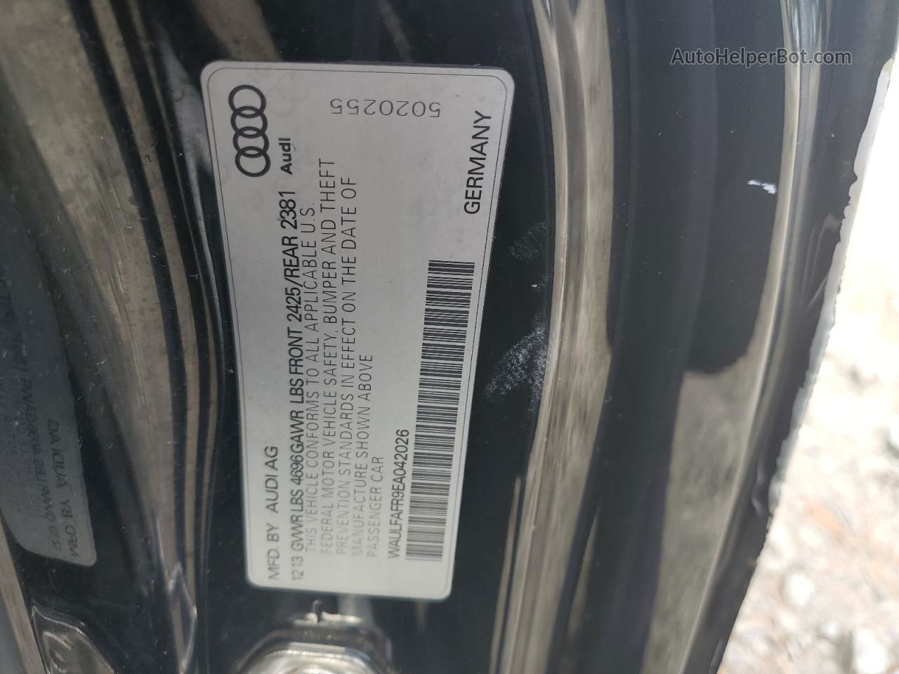 2014 Audi A5 Premium Plus Black vin: WAULFAFR9EA042026
